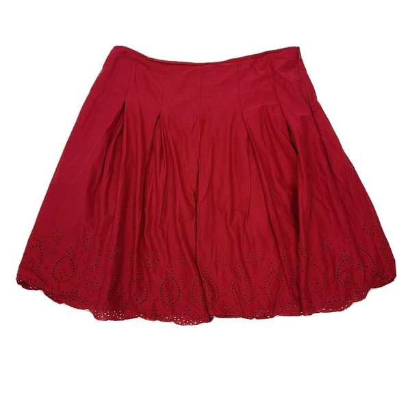 St John S Bay Skirts St Johns Bay Solid All Red Side Zip Cut Out Detail Skirt Womens Size 2 Poshmark